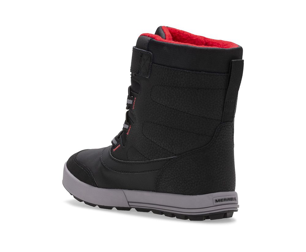 Merrell Støvler Børn - Snow Storm Waterproof - Sort/Grå/Rød - ZMN870361